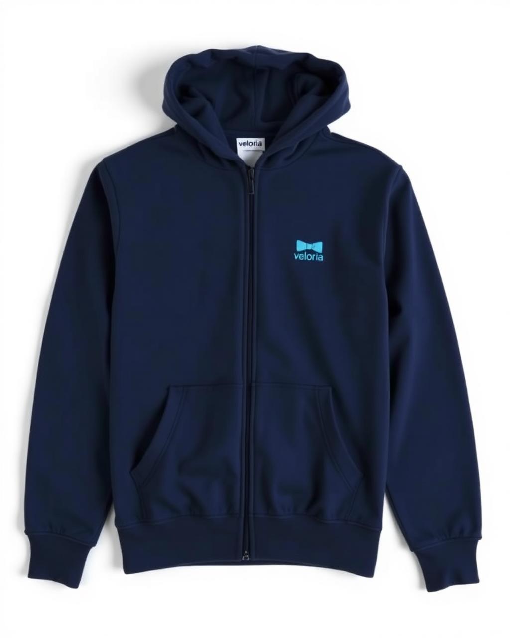 Veloria Navy Zip Hoodie